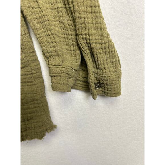 Igenjun Woman's Green Peasant Botton Down Top - Size‎ Small Bobo Casual - Picture 9 of 12